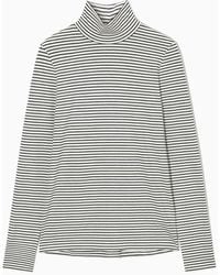 COS - Long-sleeved Jersey Roll-neck Top - Lyst