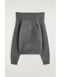 COS - Off-The-Shoulder Merino Wool Jumper - Lyst