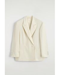 COS - Linen-Blend Tuxedo Blazer - Lyst