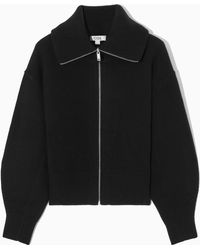 COS - Waisted Knitted Wool Bomber Jacket - Lyst