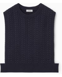 COS - Cable-knit Wool Hybrid Tank - Lyst