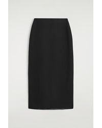 COS - Sheer-Detail Knitted Midi Skirt - Lyst