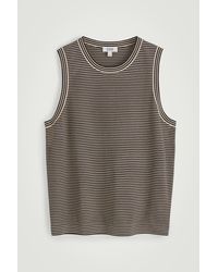 COS - Textured-Knit Striped Cotton Tank Top - Lyst