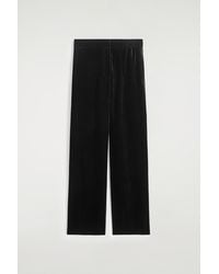 COS - Velvet Elasticated Straight-Leg Trousers - Lyst