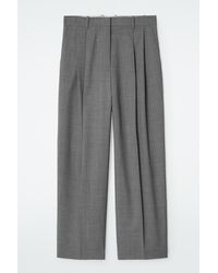 COS - Relaxed Twill Wide-leg Trousers - Lyst