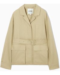 COS - Belted Linen Utility Jacket - Lyst