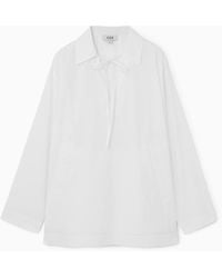 COS - Tie-front V-neck Blouse - Lyst