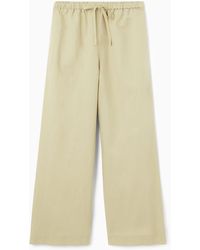 COS - Wide-leg Linen Drawstring Trousers - Lyst