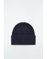 COS - Ribbed Wool And Cashmere Beanie - Lyst