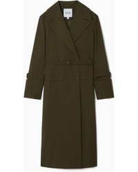 COS - Double-breasted Wool-blend Trench Coat - Lyst