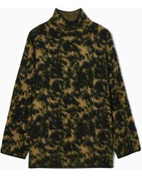COS - Tortoiseshell-jacquard Alpaca-blend Sweater - Lyst