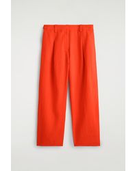 COS - Buckle-Detail Linen Balloon-Leg Pants - Lyst
