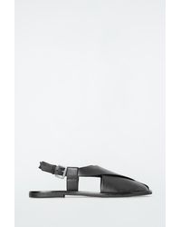 COS - Crossover Leather Slingback Sandals - Lyst