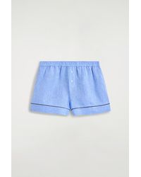 COS - Contrast-Piped Linen Shorts - Lyst