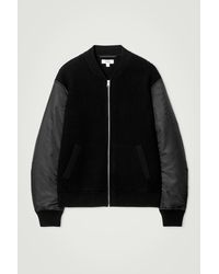 COS - Merino Wool And Nylon Bomber Jacket - Lyst
