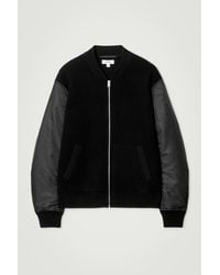 COS - Merino Wool And Nylon Bomber Jacket - Lyst