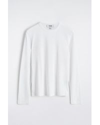 COS - Slim Ribbed Cotton Long-Sleeved T-Shirt - Lyst