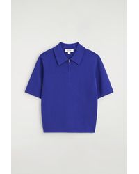 COS - Merino Wool Zip-Up Polo Shirt - Lyst