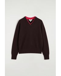 COS - Merino Wool Layered V-Neck Sweater - Lyst
