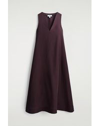 COS A-line Linen Maxi Dress in Black | Lyst