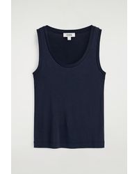 COS - Scoop-Neck Silk-Jersey Tank Top - Lyst