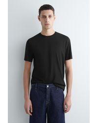 COS - Baumwoll-T-Shirt Mit Rundhalsausschnitt - Lyst