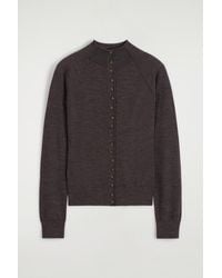 COS - Merino Wool Funnel-Neck Cardigan - Lyst