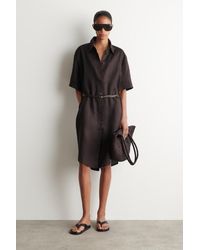 navy blue dress for baby girl COS Asymmetric Deconstructed Shirt Dress in Blue main image 1