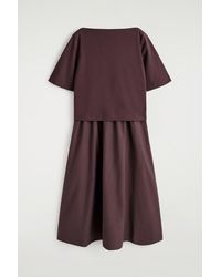 COS Asymmetric Printed Midi Dress in Green | Lyst