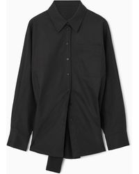 COS - Deconstructed Tie-detail Open-back Shirt - Lyst
