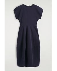 COS - Sculpted Cotton Midi Dress - Lyst