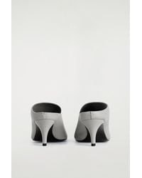 COS - Draped Leather Kitten-Heel Mules - Lyst