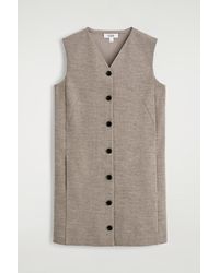 COS メリノウールボタンベスト XSサイズ MERINO WOOL BUTTONED VEST メリノウール ボタンベスト ブラウン｜COS