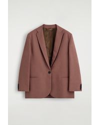 COS - Linen-Blend Single-Breasted Blazer - Lyst