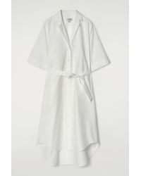 COS - Belted Short-Sleeved Midi Shirt Dress - Lyst
