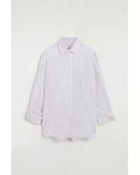 COS - Cutaway-Collar Striped Cotton-Blend Shirt - Lyst