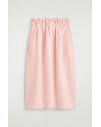 COS - Cotton-Linen Balloon Midi Skirt - Lyst