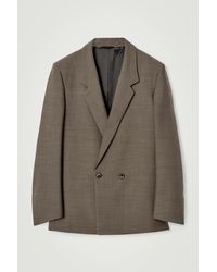 COS - Relaxed Double-Breasted Wool-Blend Blazer - Lyst