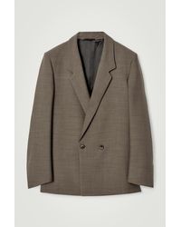 COS - Relaxed Double-Breasted Wool-Blend Blazer - Lyst