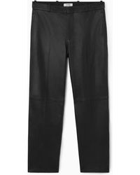 COS - Tailored Leather Pants - Lyst