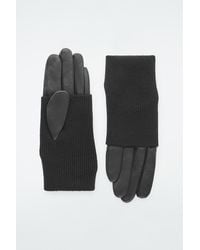 COS - Layered Leather Gloves - Lyst