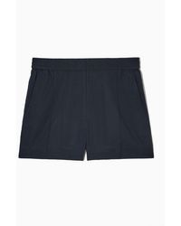 COS Pintucked Linen Shorts - Blue