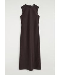 COS - Bias-Cut Linen-Blend Midi Dress - Lyst