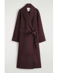 COS - Belted Double-Faced Wool Long Coat - Lyst