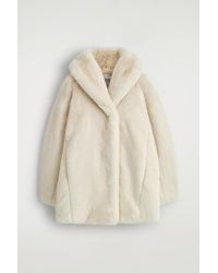 COS - Shawl-Collar Fur-Effect Jacket - Lyst