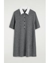 COS - Layered-Collar Merino Wool Mini Dress - Lyst