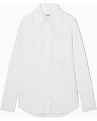 COS - Oversized Waisted Poplin Shirt - Lyst
