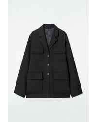 COS - Relaxed Single-breasted Utility Blazer - Lyst