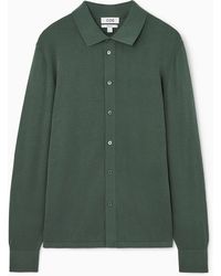 COS - Knitted Silk-blend Overshirt - Lyst