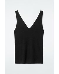COS - Slim Ribbed Cashmere Tank Top - Lyst